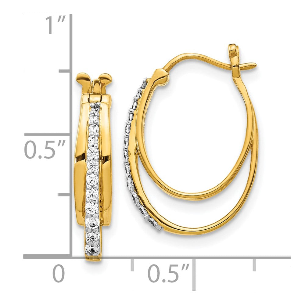 10k Diamond Hoop Earrings