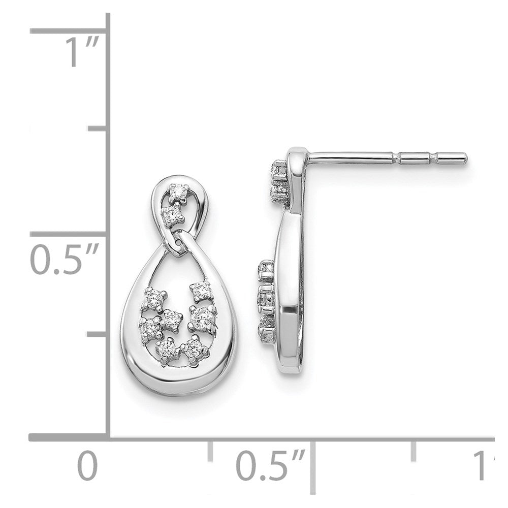 14k White Gold Diamond Post Earrings