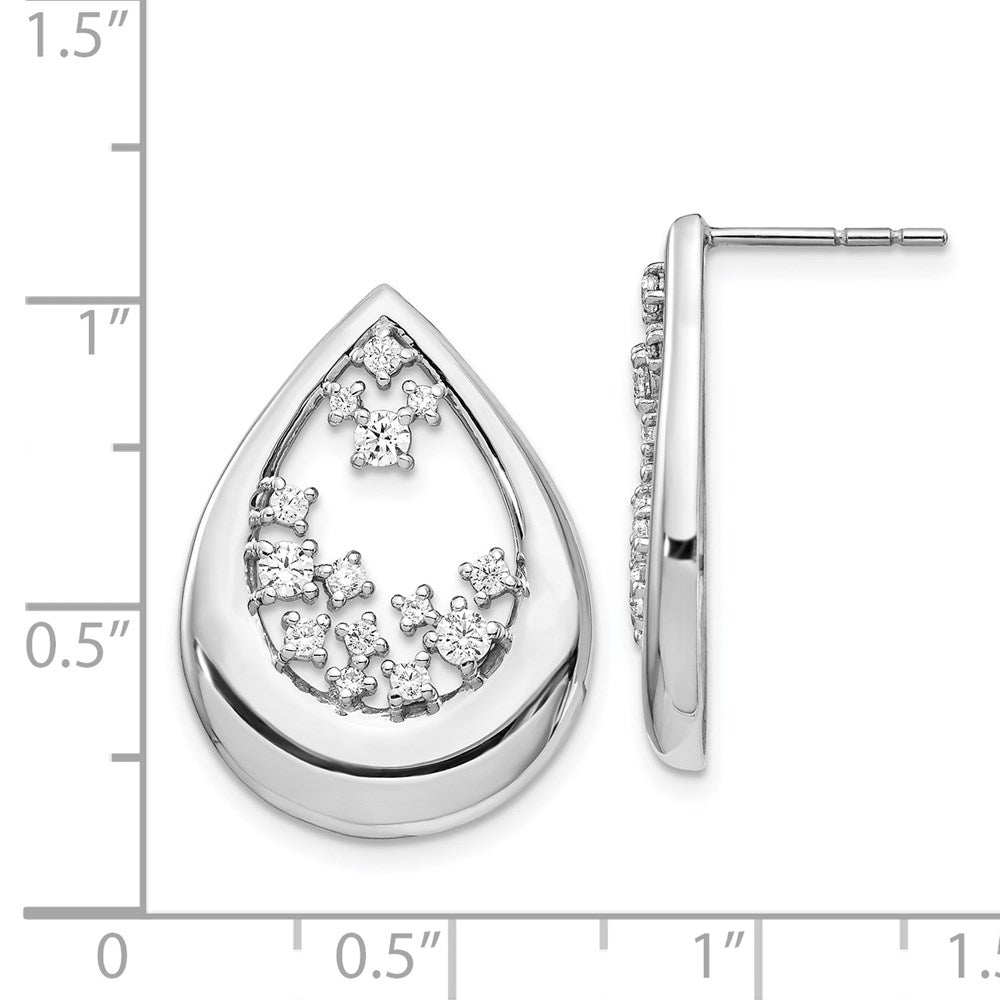 14k White Gold Diamond Post Earrings