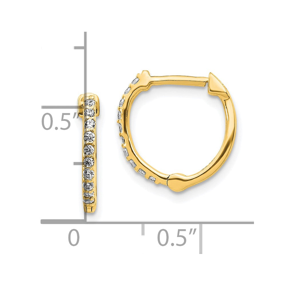 10k Diamond Hinged Hoop Earrings