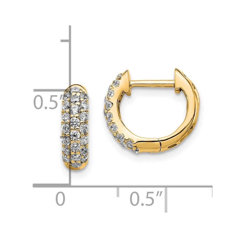 10k Diamond Hinged Hoop Earrings