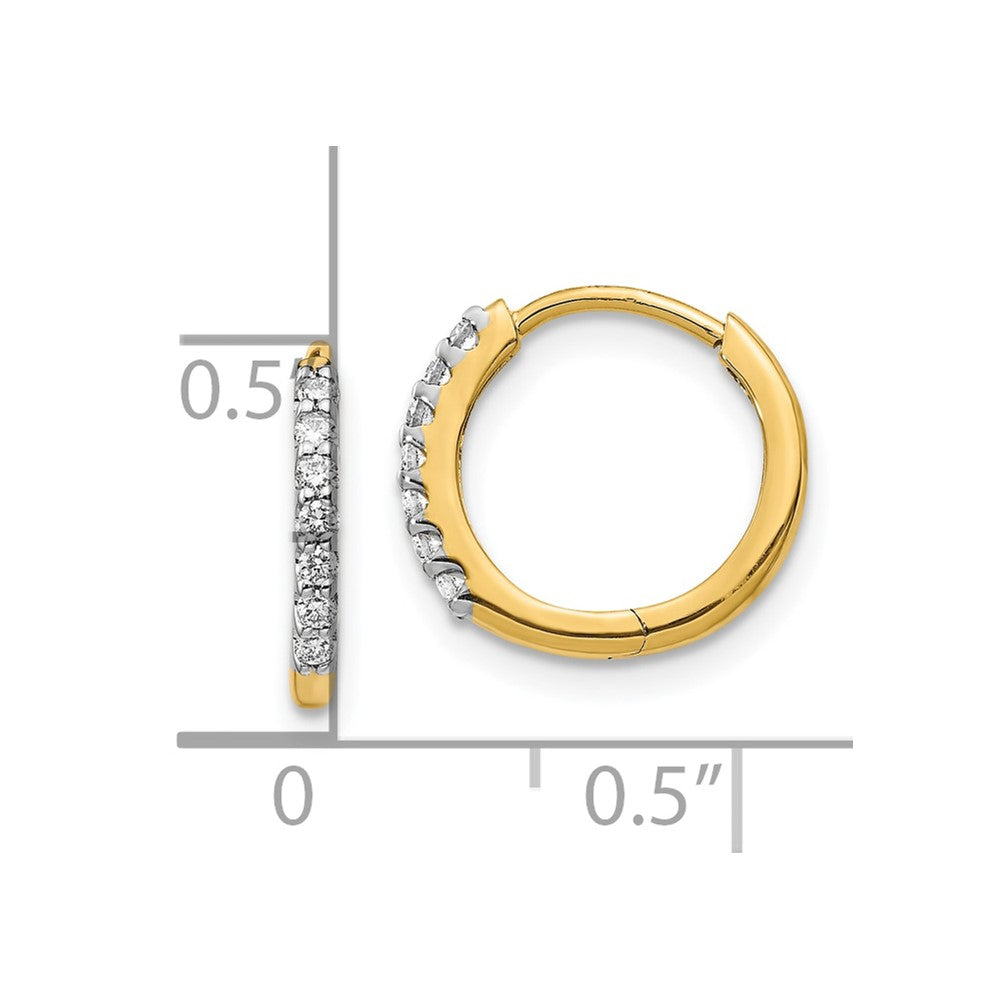 10k Diamond Hinged Hoop Earrings