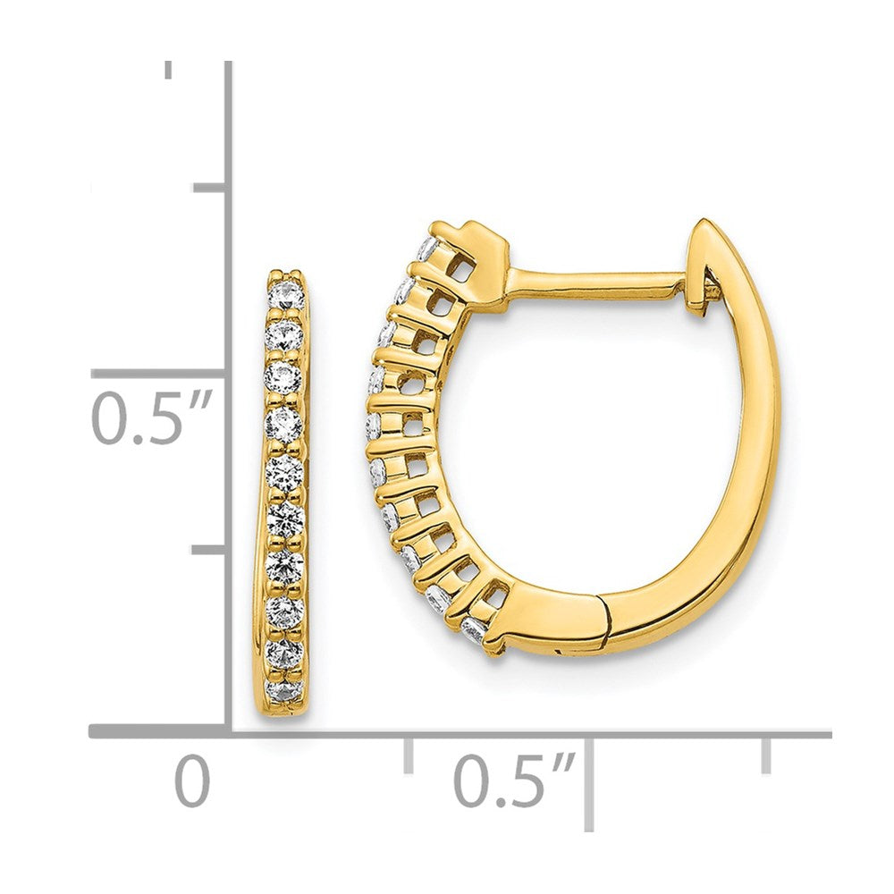 14k Diamond Hinged Hoop Earrings