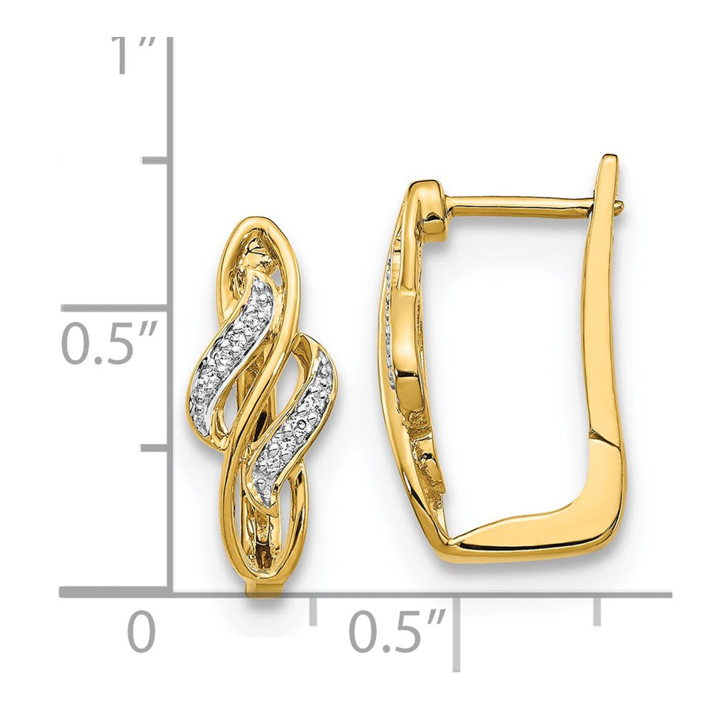 14k Diamond Hinged Hoop Earrings