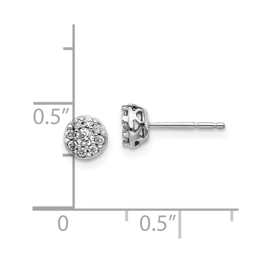 10k White Gold Diamond Cluster Earrings