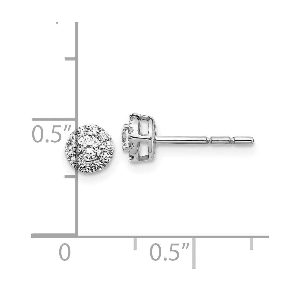 10k White Gold Diamond Cluster Post Earrings