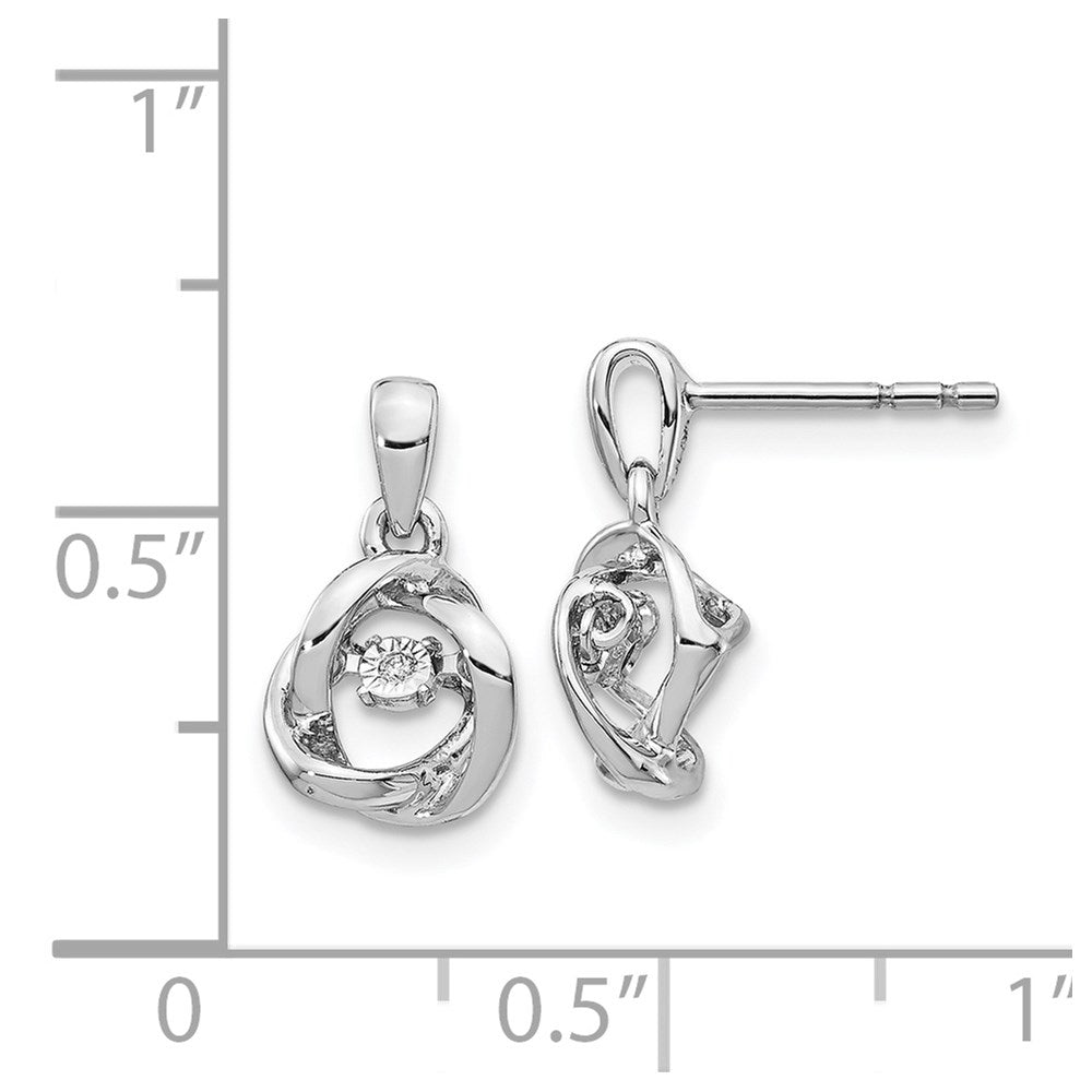 14k White Gold Fancy Moving Diamond Earrings