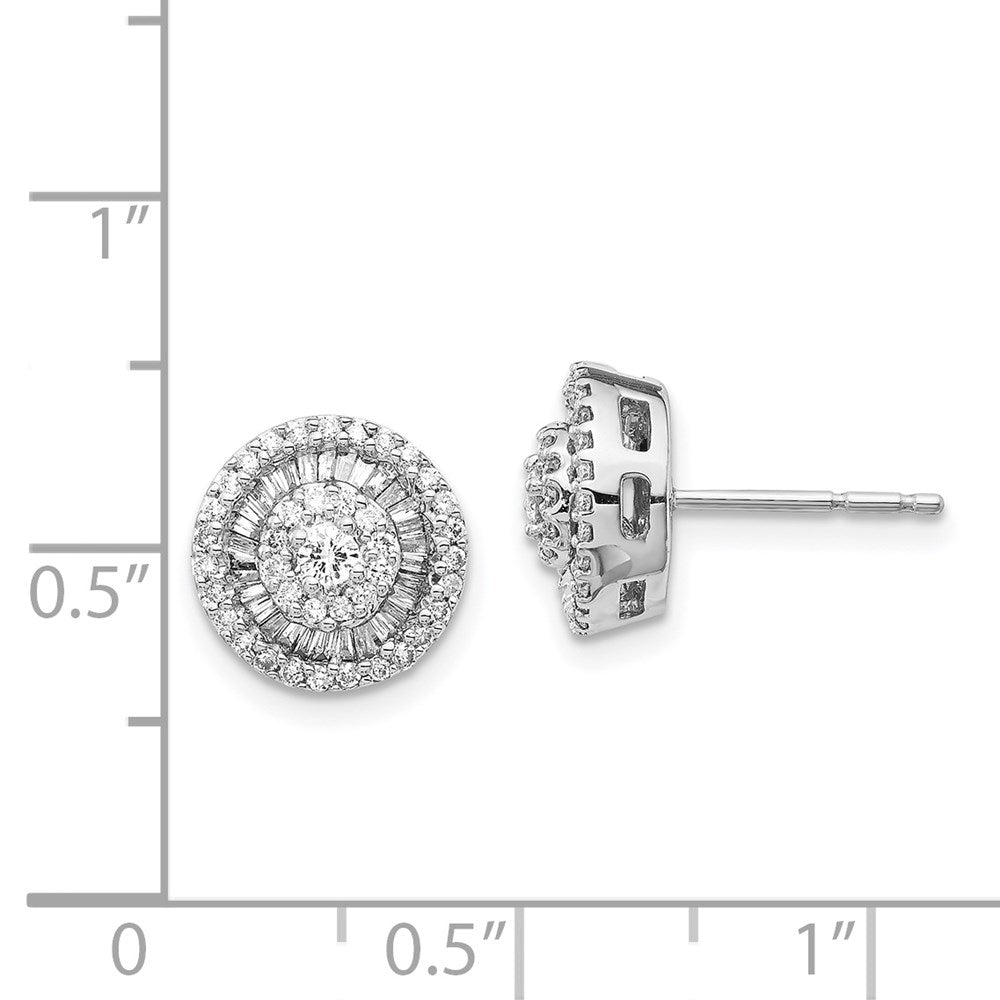 14k White Gold Diamond Cluster Post Earrings