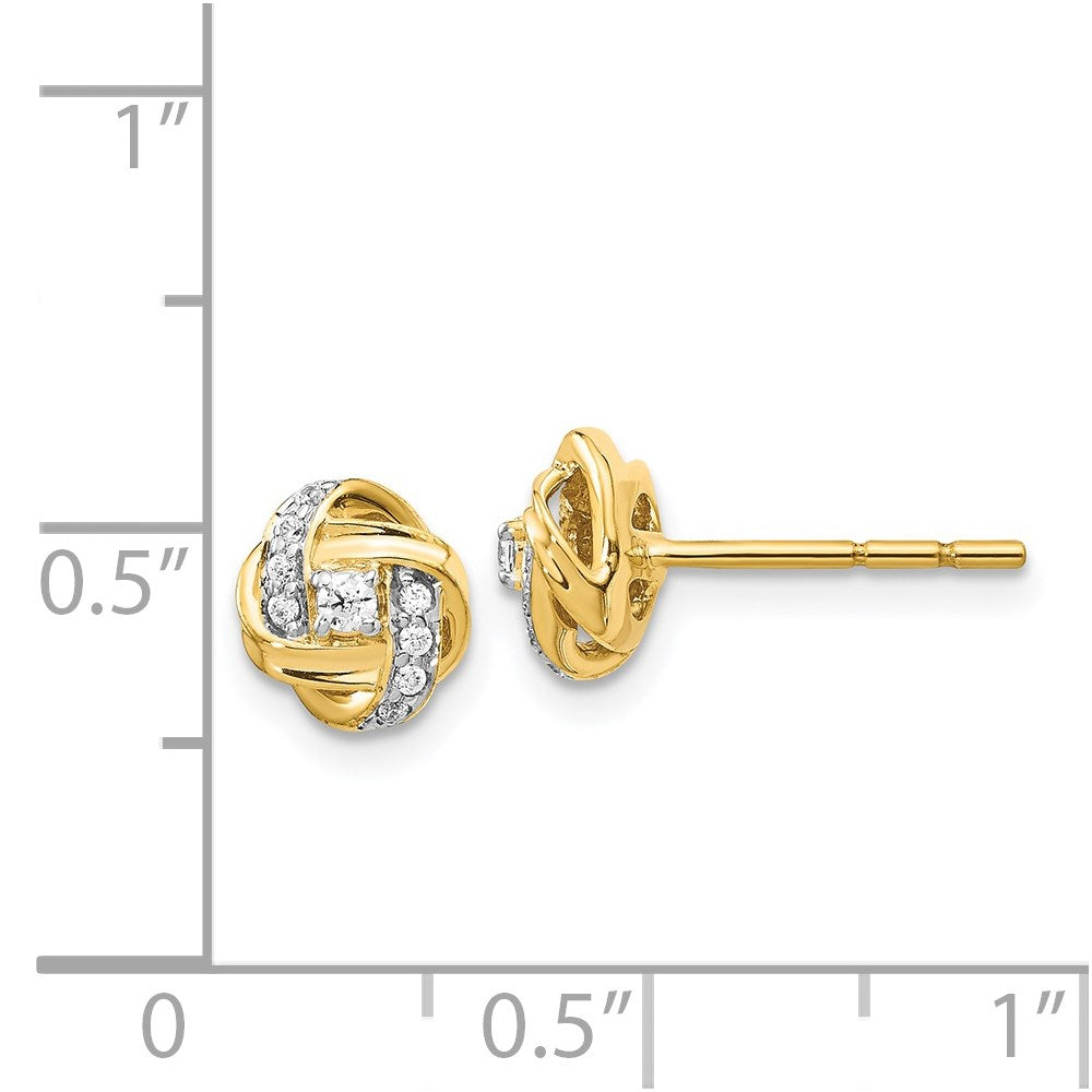 14k Diamond Knot Post Earrings