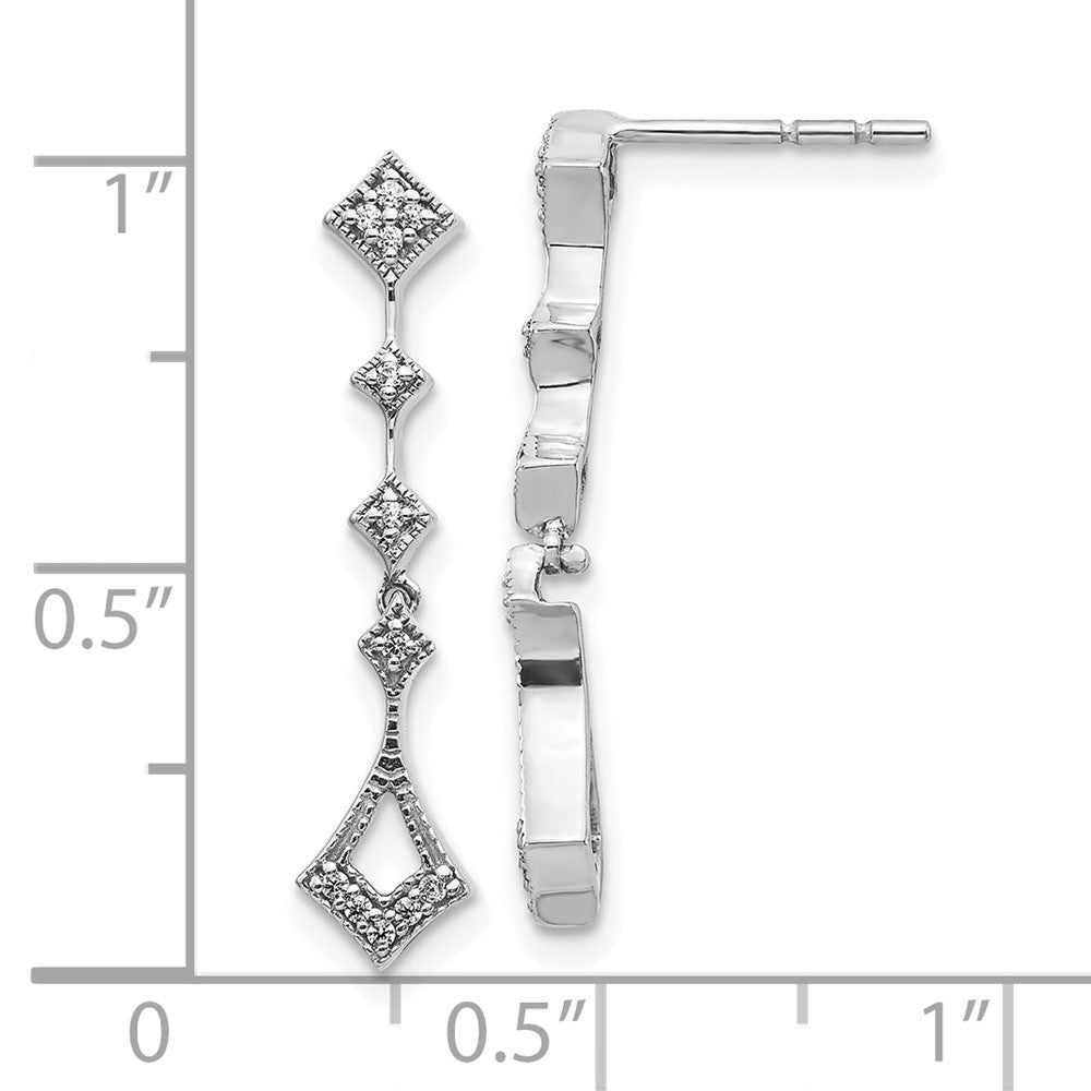 10k White Gold Diamond Vintage Earrings