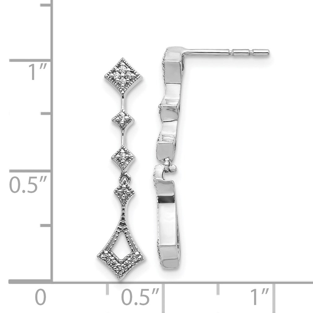 14k White Gold Diamond Vintage Earrings