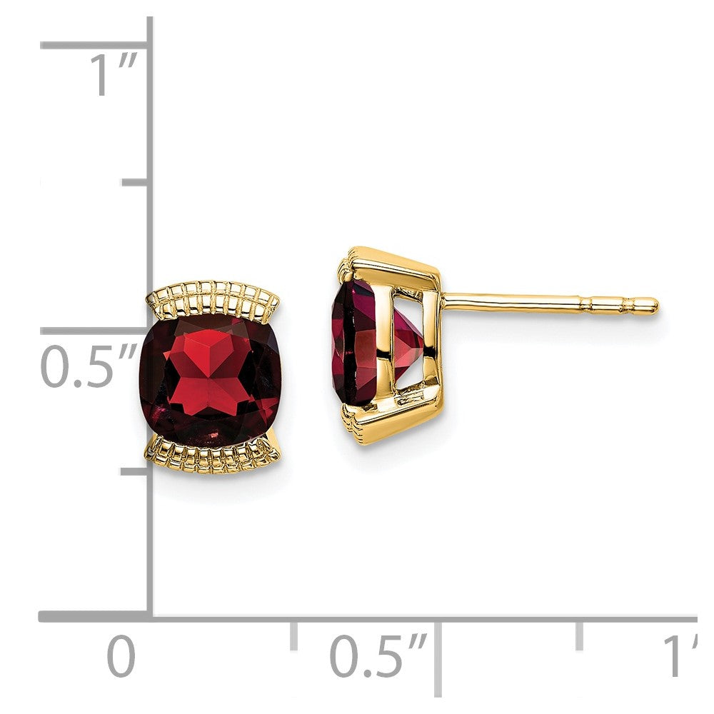 14k Garnet Post Earrings