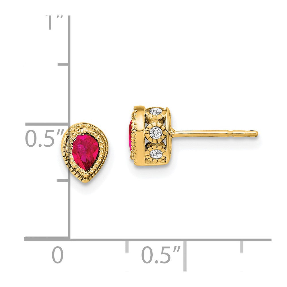 14k Ruby and Diamond Earrings
