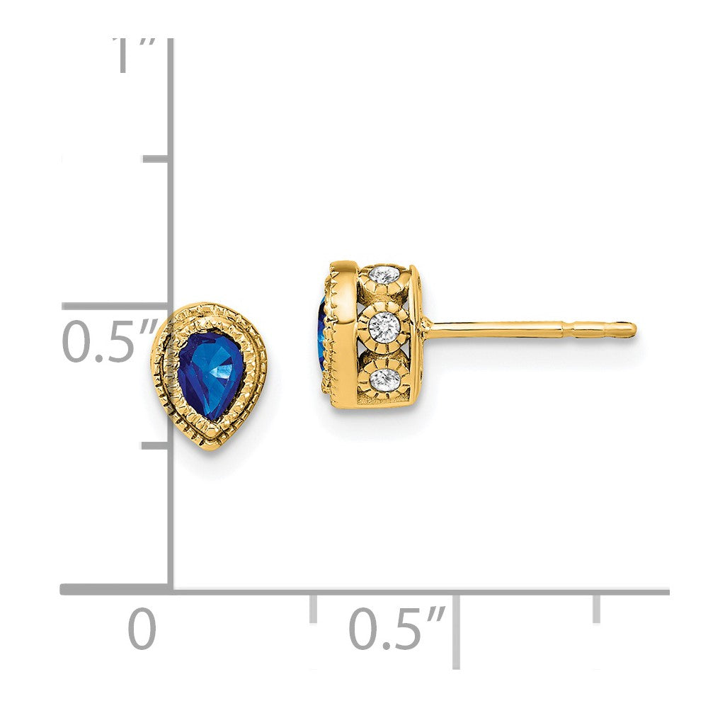 14k Sapphire and Diamond Earrings