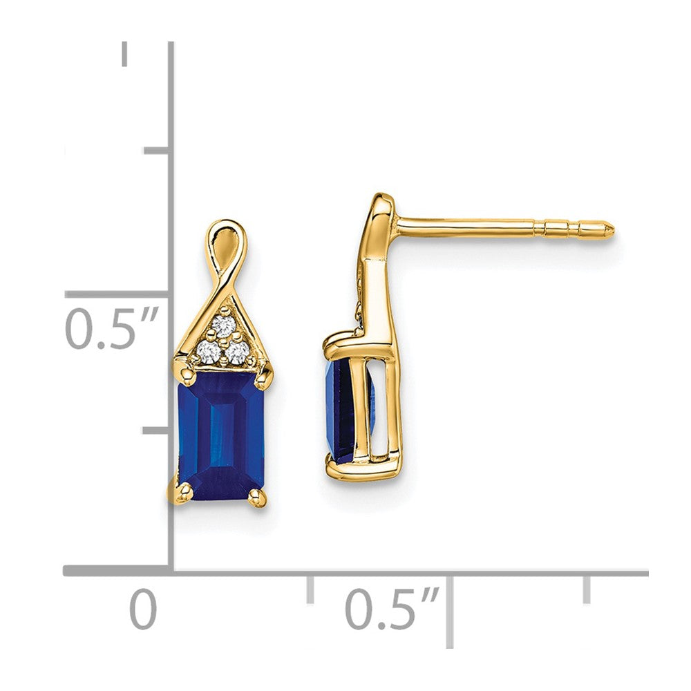 14k Sapphire and Diamond Earrings