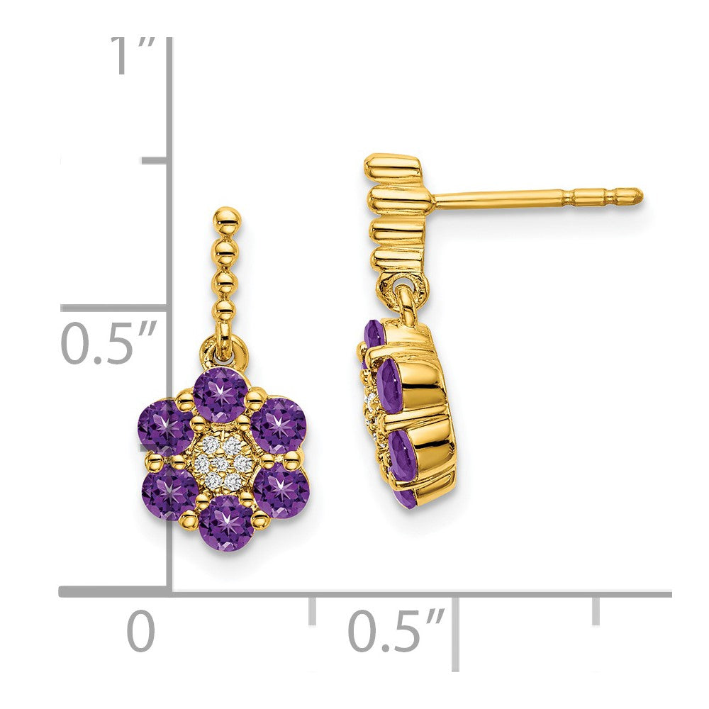 14k Amethyst and Diamond Earrings