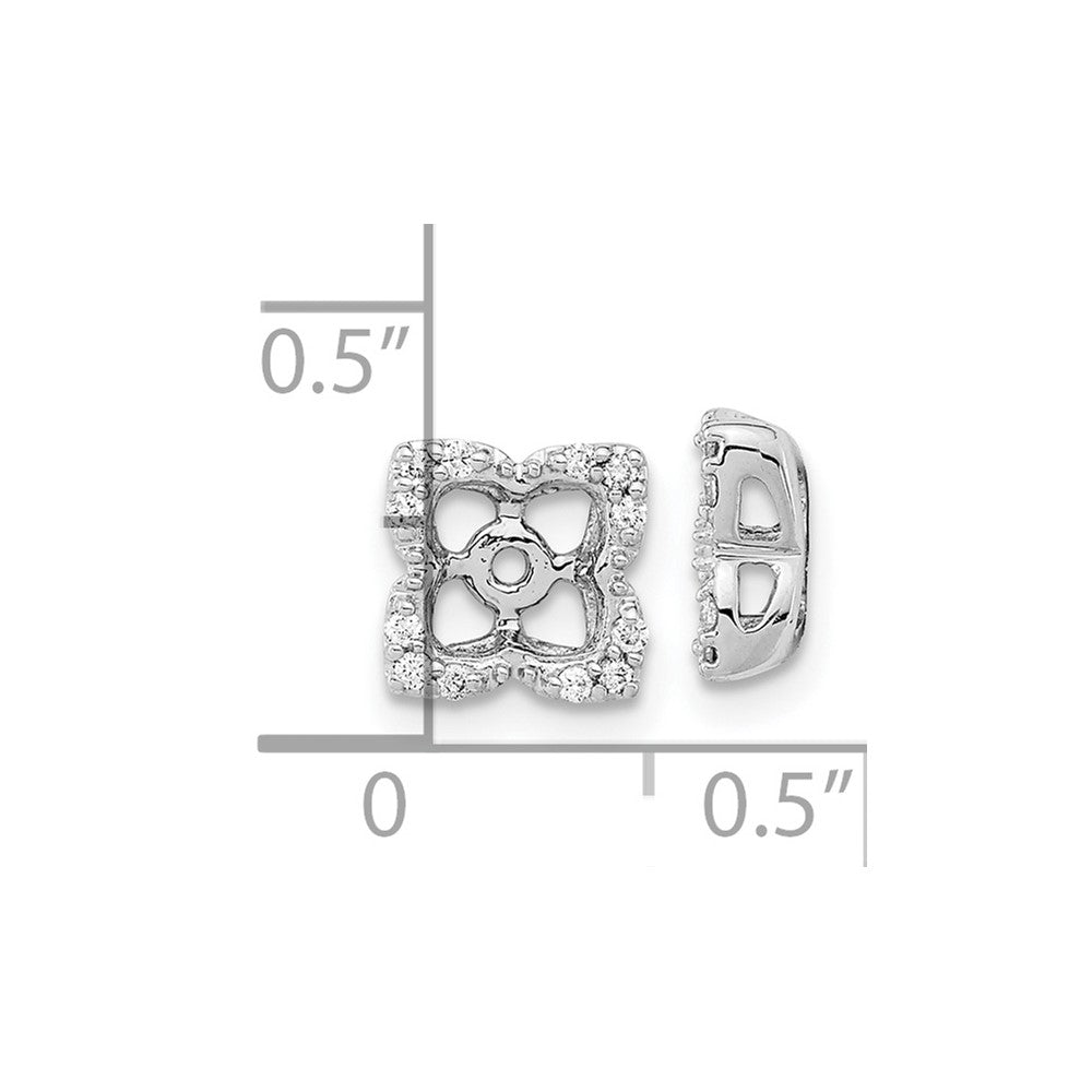 14k White Gold Diamond Earring Jackets