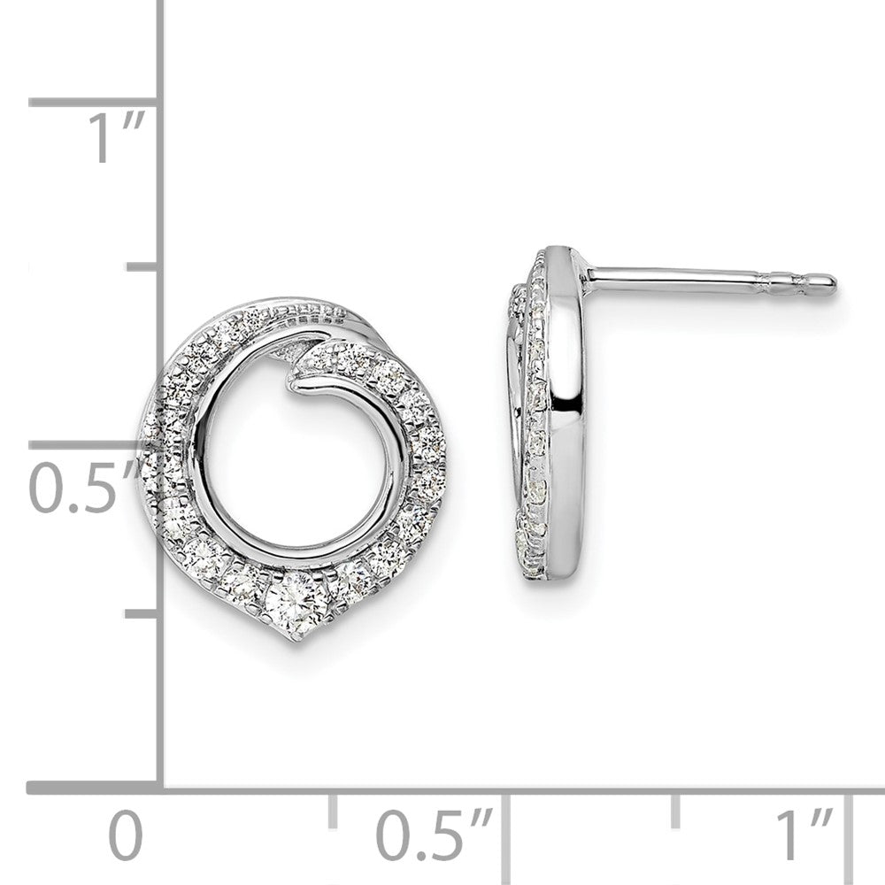 14k White Gold Diamond Post Earrings