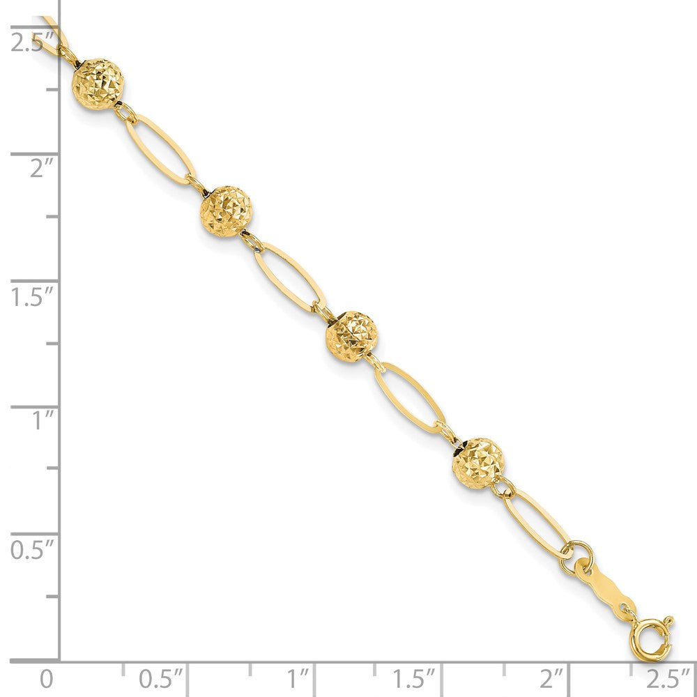 14k D/C Beads Link Bracelet