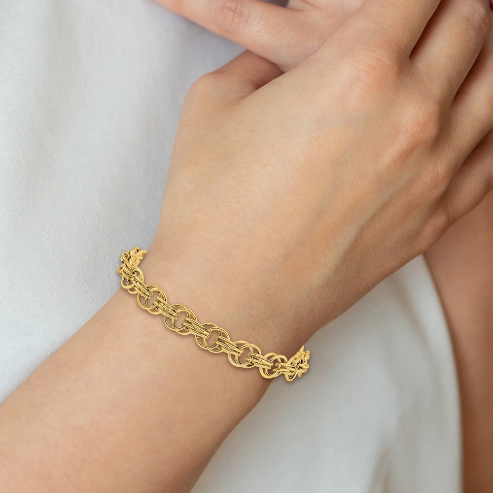 14k Polished Fancy Link Bracelet