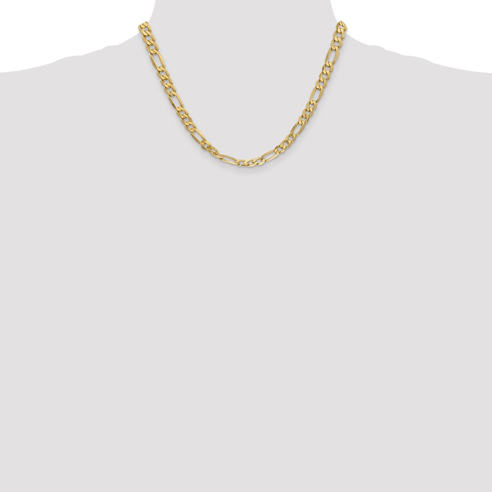 14K 18 inch 6.25mm Flat Figaro with Lobster Clasp Chain