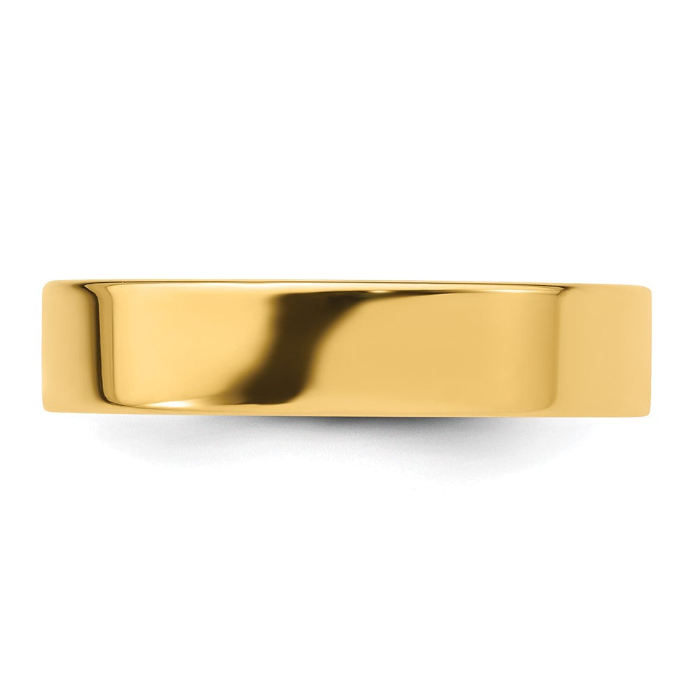 14k Yellow Gold 5mm Standard Weight Flat Comfort Fit Wedding Band Size 8