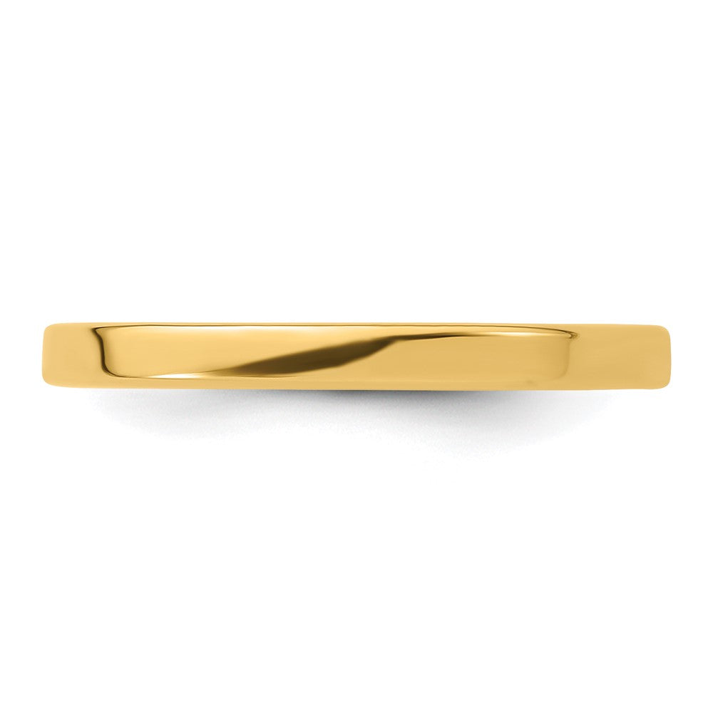 14k Yellow Gold 2mm Lightweight Flat Wedding Band Size 11.5