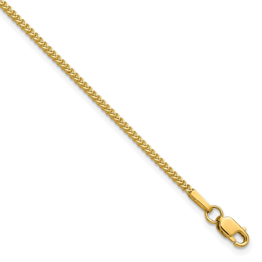 14K 7 inch 1mm Franco with Lobster Clasp Bracelet