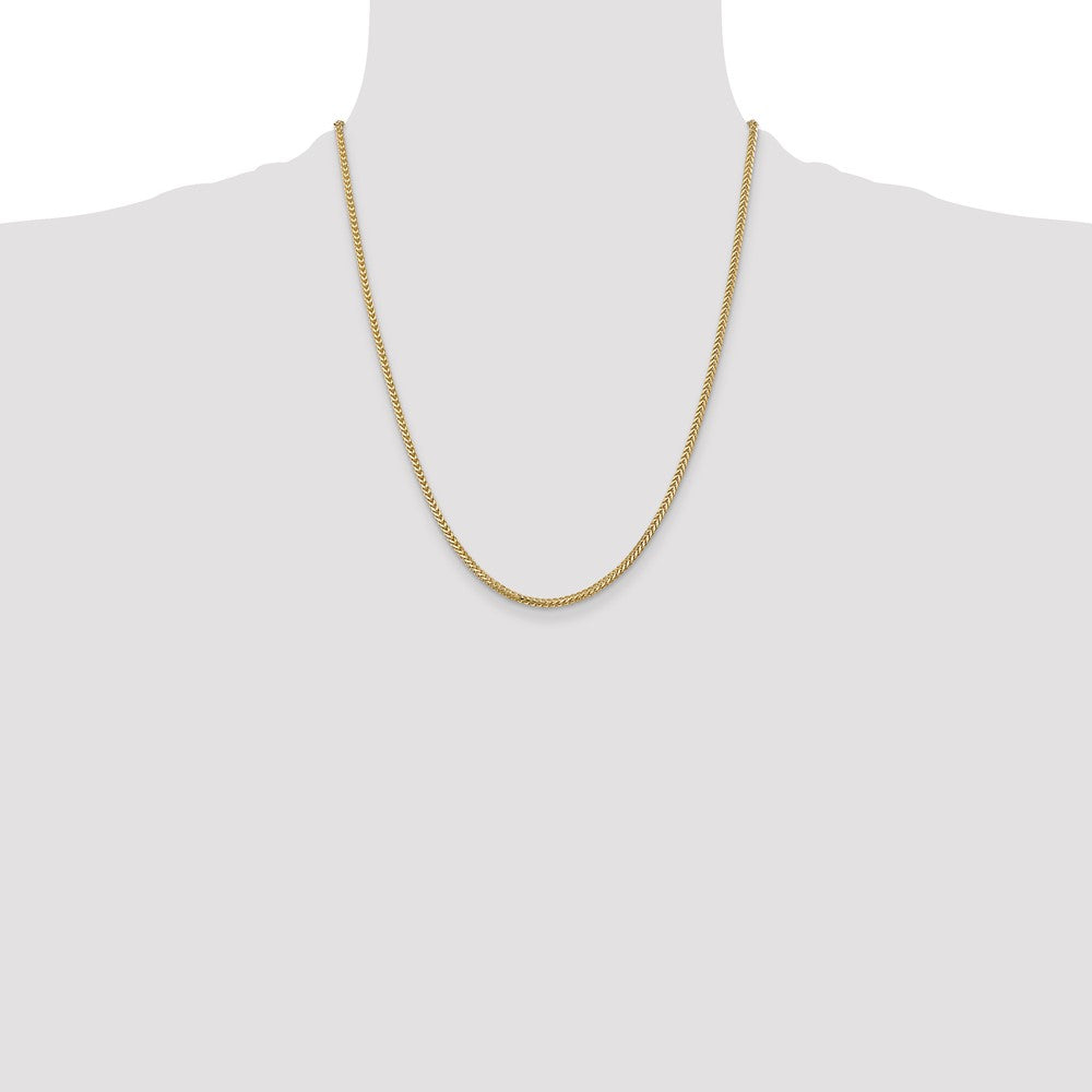 14K 22 inch 2mm Franco with Lobster Clasp Chain