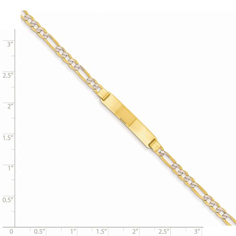 14k with Rhodium Pav‚ Figaro ID Bracelet