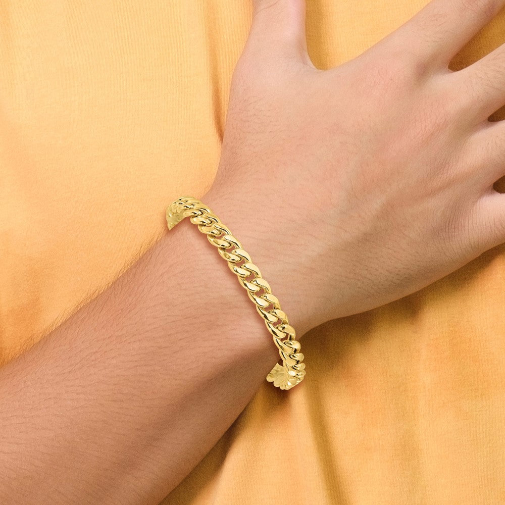 14K Polished Curb Link Men's Bracelet