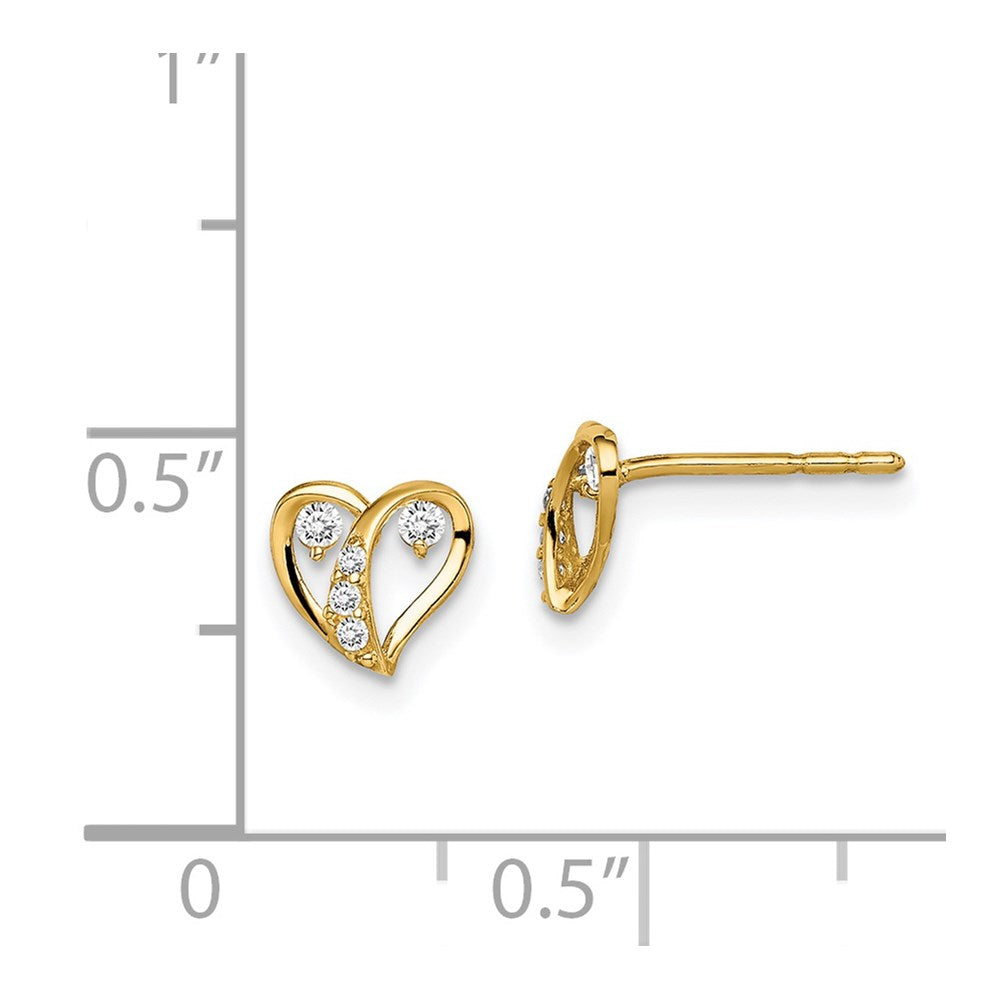 14k Madi K CZ Accent Open Heart Post Earrings