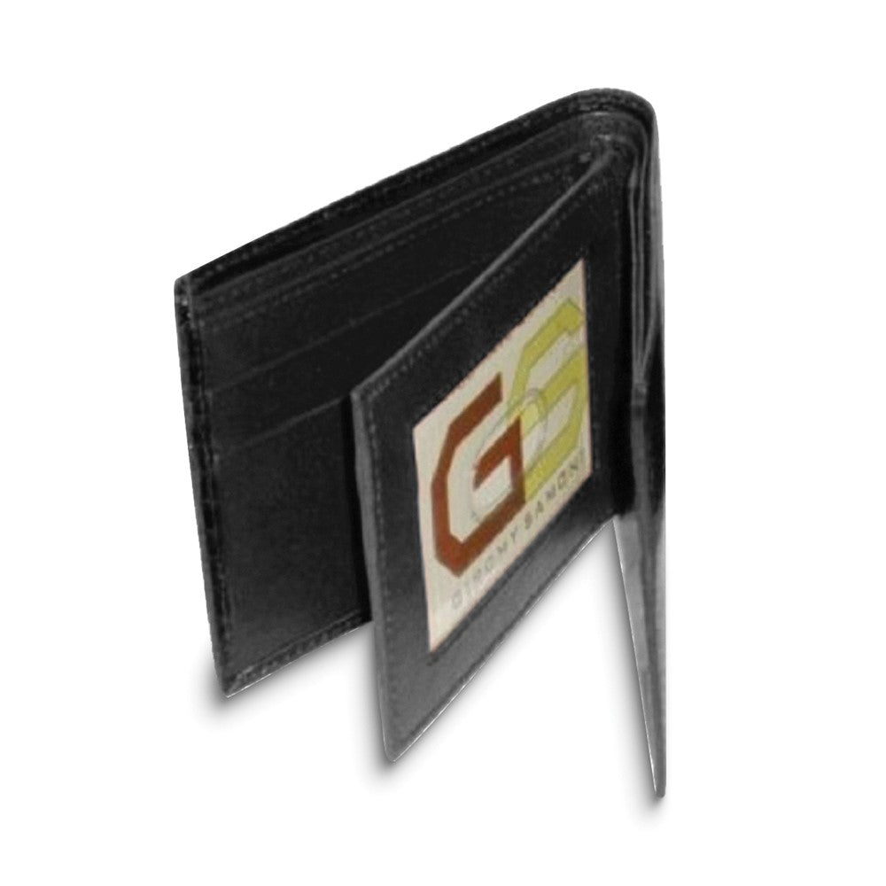 Black Cowhide Lizard Leather Bi-Fold Wallet