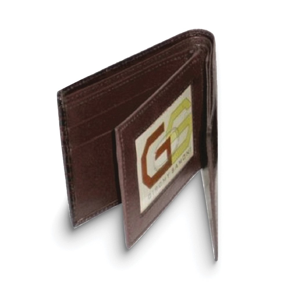 Brown Cowhide Lizard Leather Bi-Fold Wallet