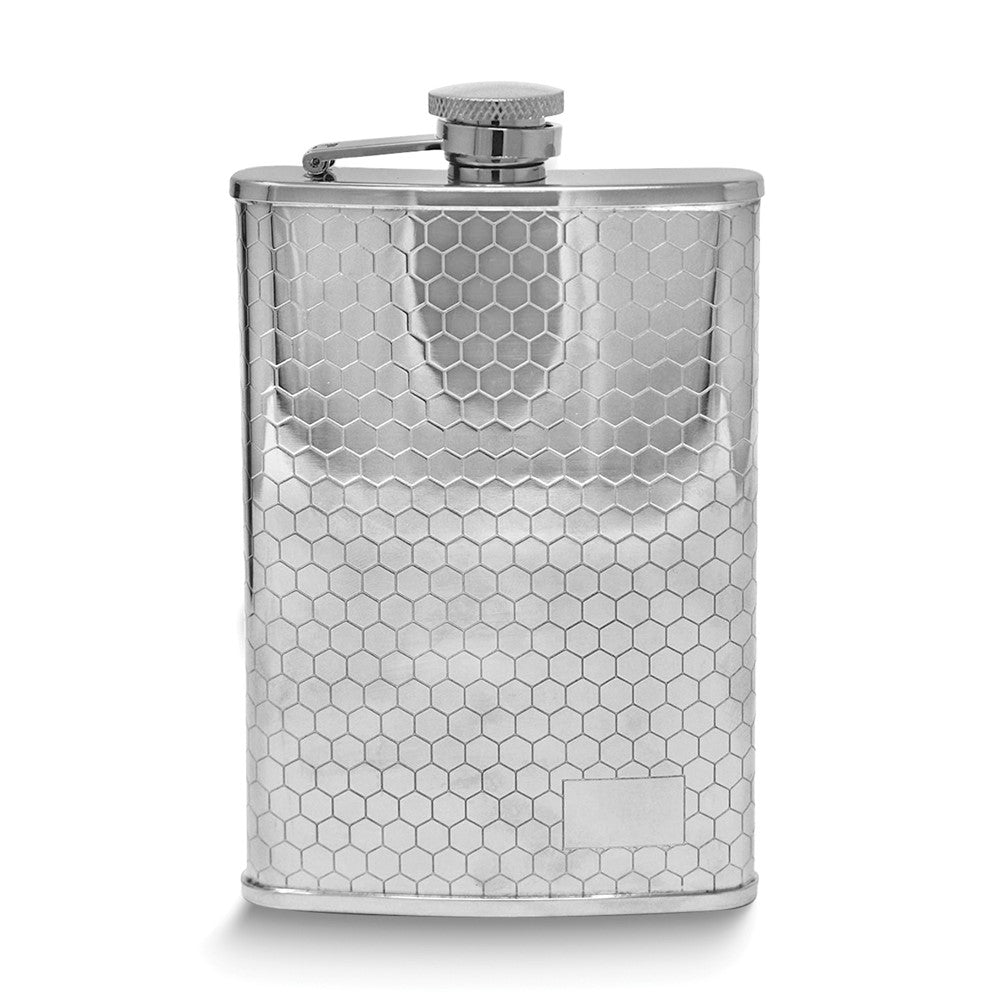 Stainless Steel Honeycomb Finish 6oz Flask