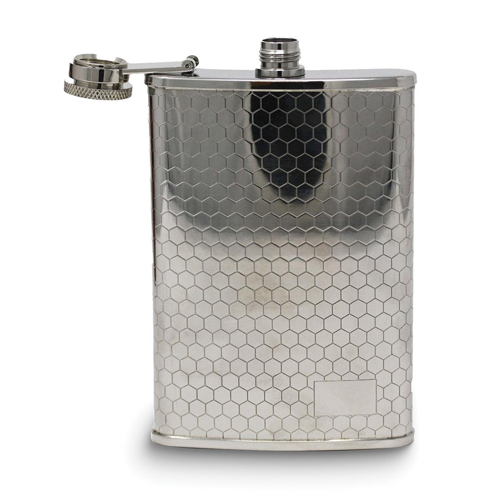 Stainless Steel Honeycomb Finish 8oz Flask
