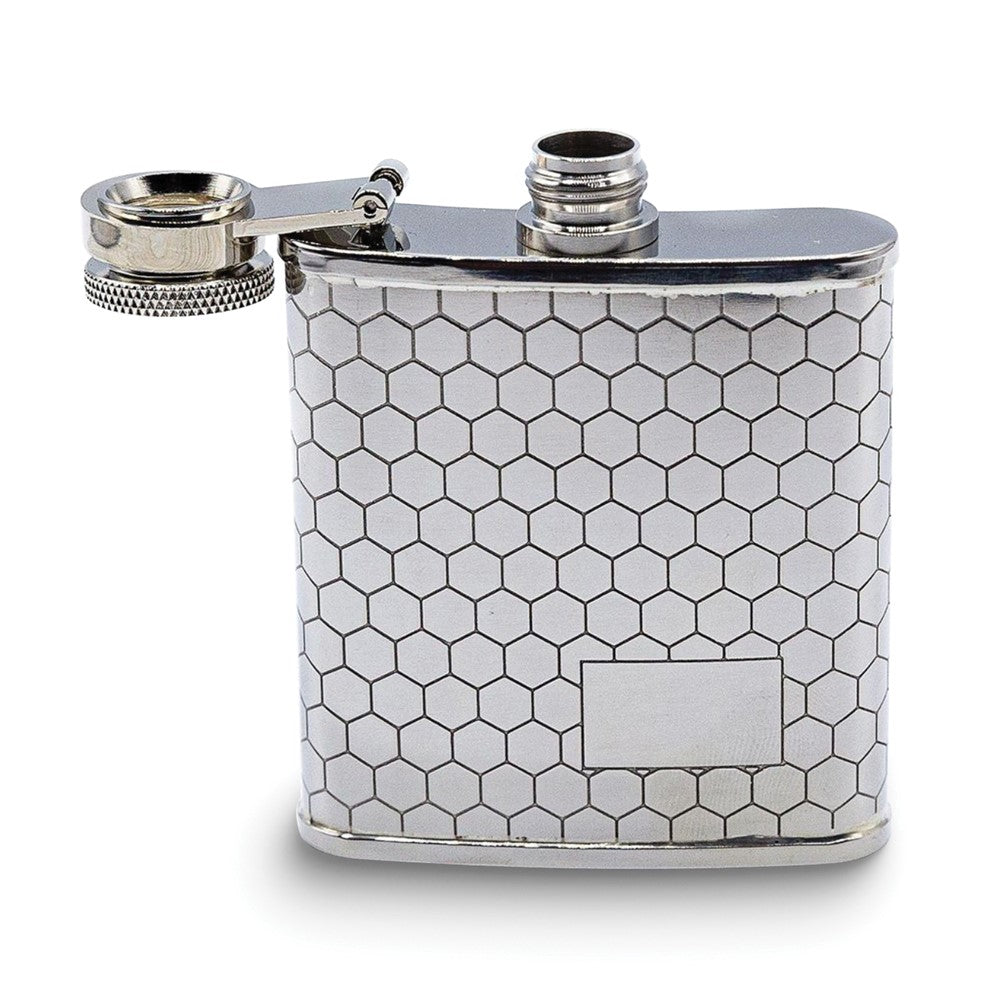 Stainless Steel Honeycomb Finish 2.5oz Flask