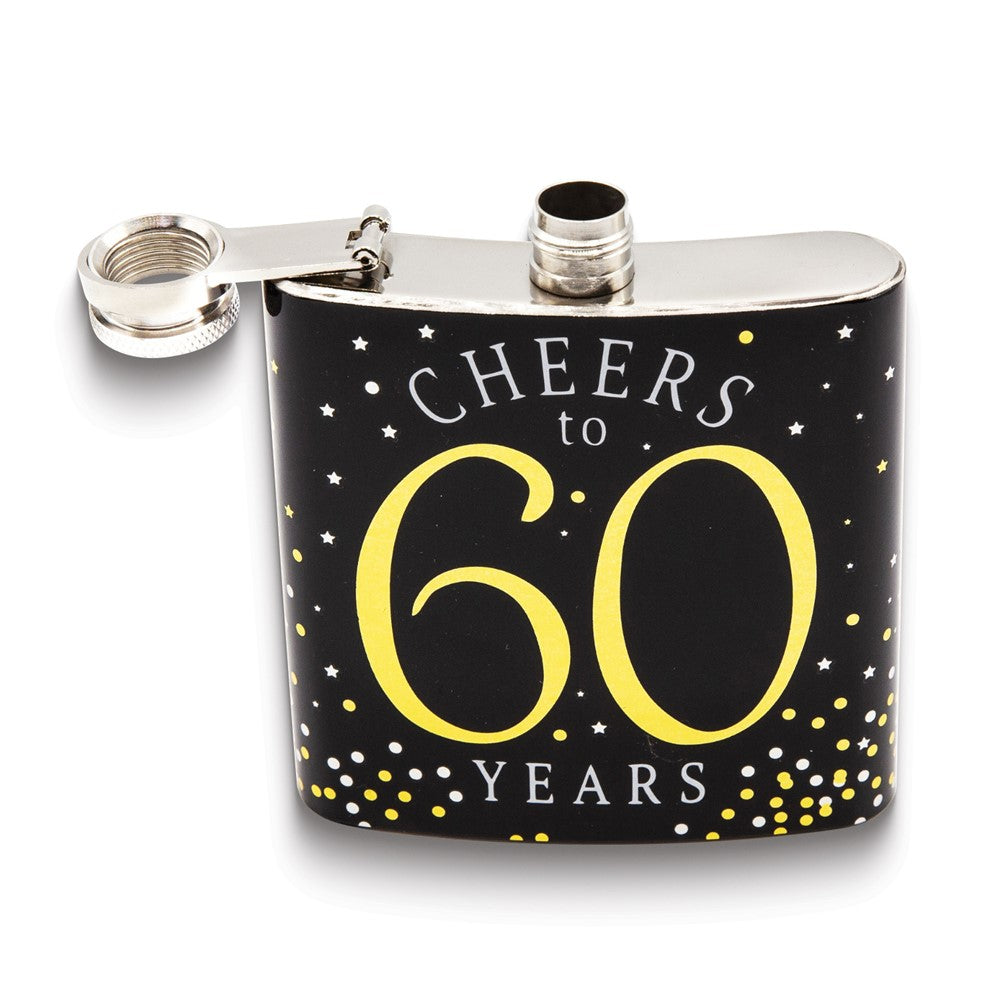 Stainless Steel 6 ounce Cheers to 60 Flask