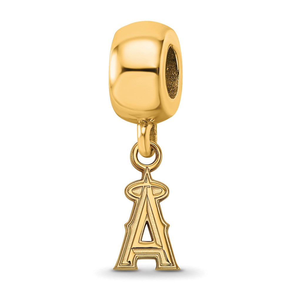 Sterling Silver Gold-plated MLB Los Angeles Angels Extra Small Dangle Charm Bead