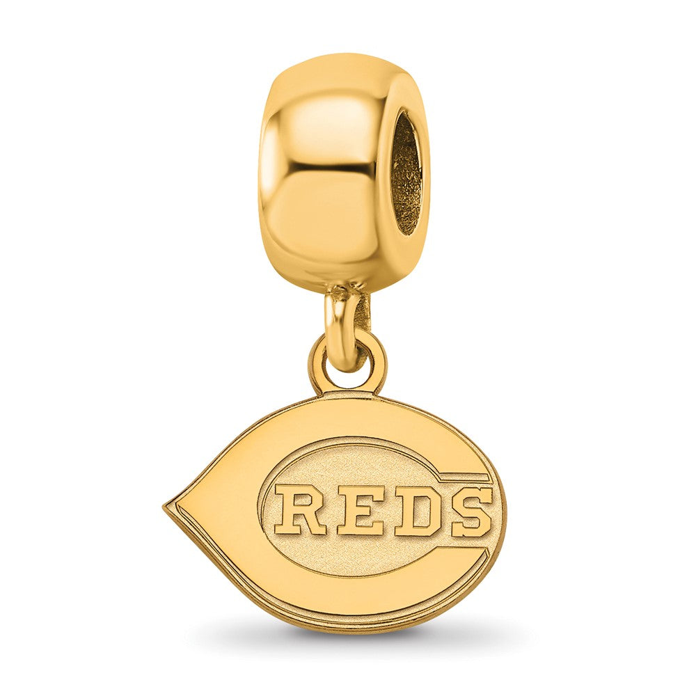 Sterling Silver Gold-plated MLB Cincinnati Reds Extra Small Dangle Bead