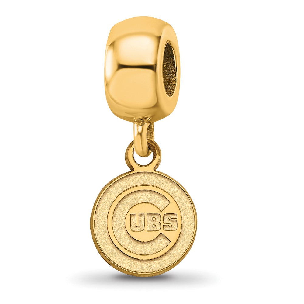 Sterling Silver Gold-plated MLB Chicago Cubs Extra Small Dangle Bead