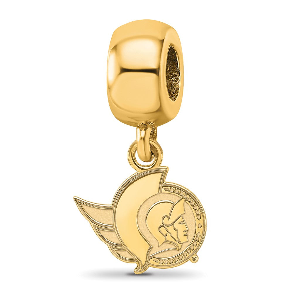 Sterling Silver Gold-plated NHL Ottawa Senators Extra Small Dangle Bead Charm