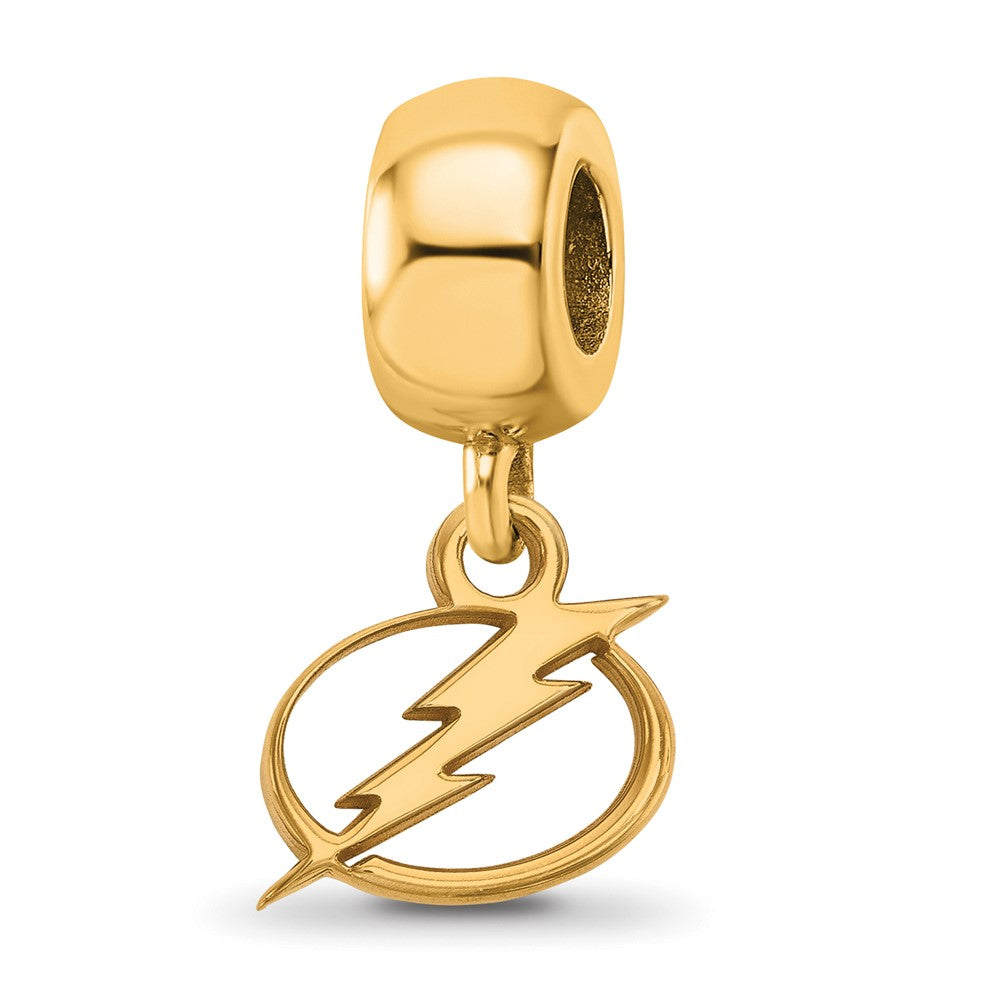 Sterling Silver Gold-plated NHL Tampa Bay Lightning Extra Small Dangle Bead Charm