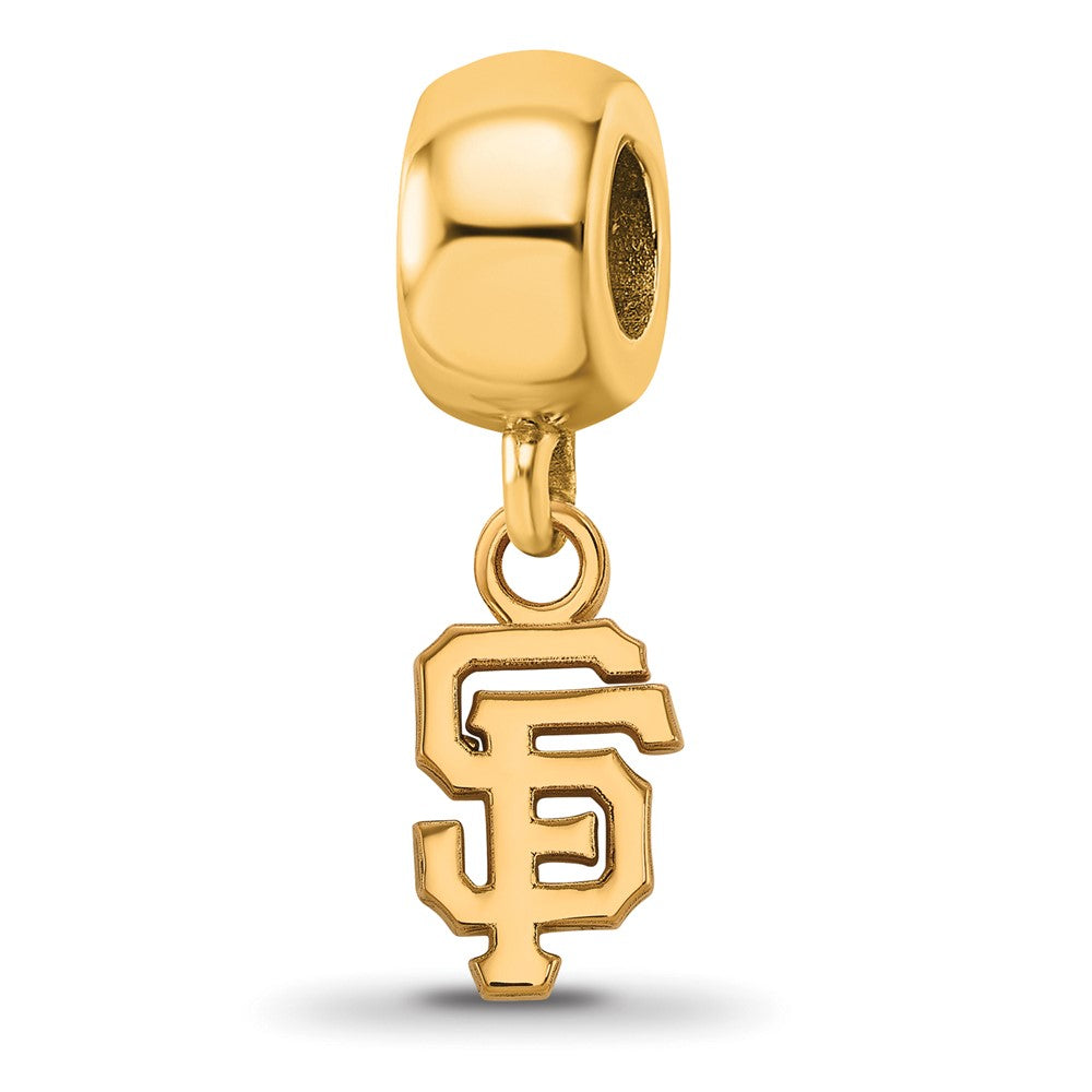 Sterling Silver Gold-plated MLB San Francisco Giants Letters S-F Extra Small Dangle Bead