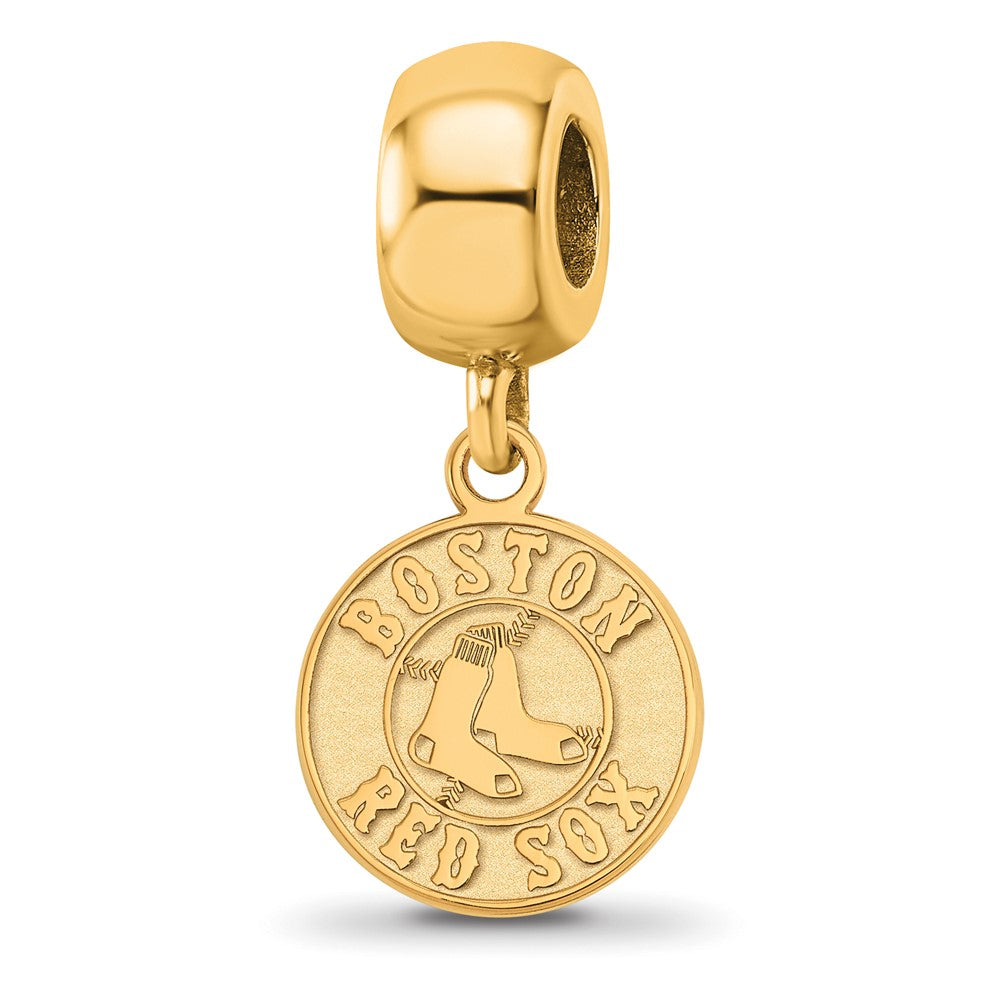Sterling Silver Gold-plated MLB Boston Red Sox Small Dangle Bead
