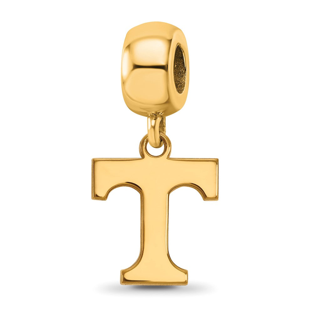 Sterling Silver Gold-plated University of Tennessee Letter T Small Dangle Bead Charm