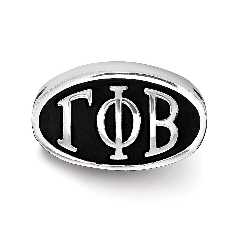 Sterling Silver Gamma Phi Beta Sorority Greek Letters Enameled Oval Bead