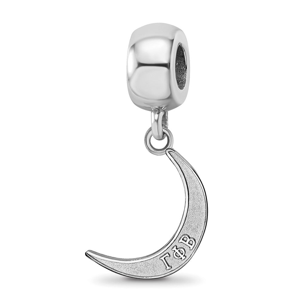 Sterling Silver RH-plated Gamma Phi Beta Crescent Moon Bead