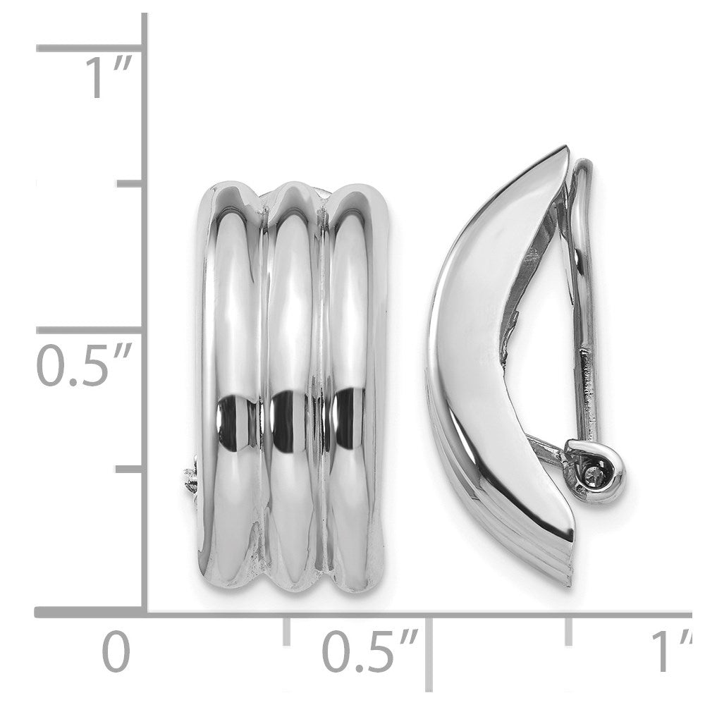 14k White Gold Omega Clip Non-pierced Earrings
