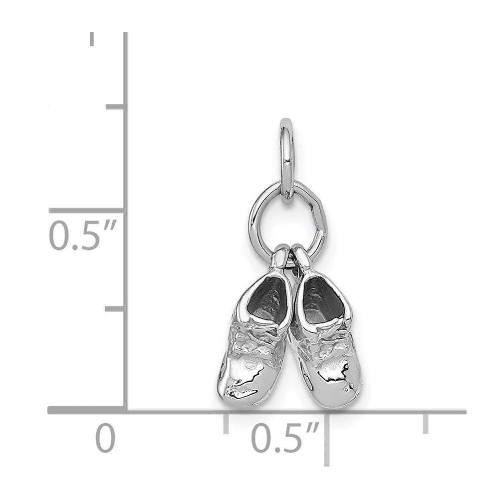14k 3D Moveable White Gold Shoes Charm